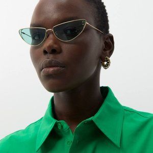 Dior MISSDIOR B1U B0O0 Cat Eye Sunglasses - Gold/Green